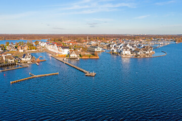 Aerial from the village Loosdrecht in the Netherlands