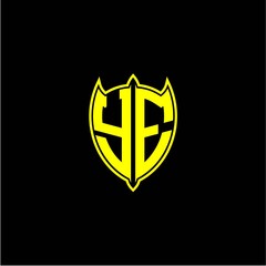 the initial letter of the shield logo Y E is yellow.
