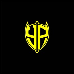 the initial letter of the shield logo Y P is yellow.