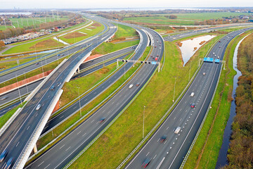Aerial from junction Muiderberg in the Netherlands