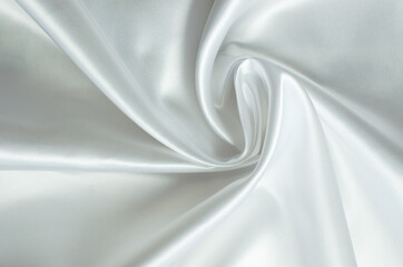 White silk fabric texture close up as background