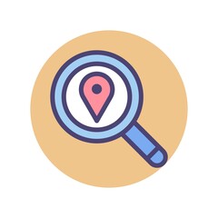 Local Search Engine Optimization Flat Icon. Digital Marketing SEO Element