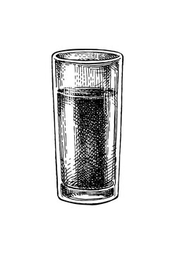 Ink sketch of juice glass.