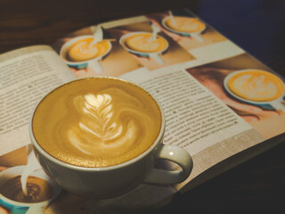 cup of coffee and book