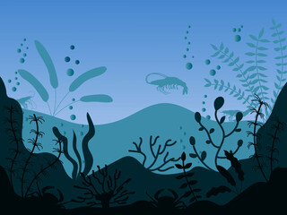 Fototapeta na wymiar Aquarium, aquarium hobby, Plants and animals in the aquarium, fish and shrimp