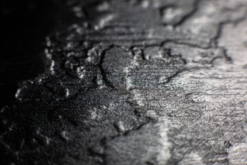 Black background. Broad brushstrokes. Painting touche. Abstract texture.