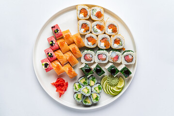 Fototapeta na wymiar sushi on the white background