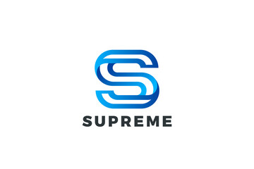 Letter S Logo design Corporate Business Technology vector template Linear Outline style.