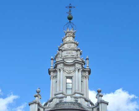 Detail of the lantern of the cupula of Sant&acute;Ivo alla Sapienza of Rome, Italy