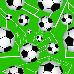 pattern with soccer balls.	