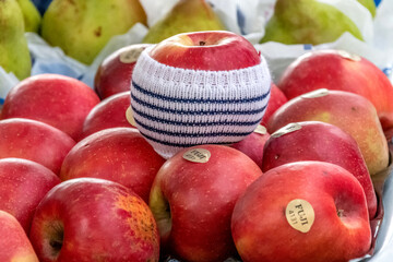 Pomme enveloppée dans une marinière