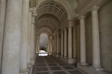 Fototapeta premium Details of the Spada galleria designed by Borromini in the Spada Palace. Rome.