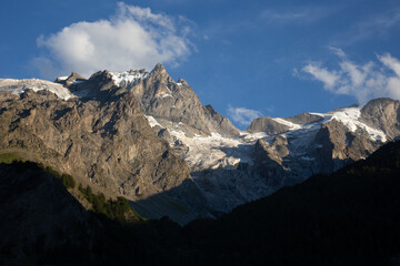 The Majestic Mountain Peak La Meije in La Grave in the Hautes Alpes region of France