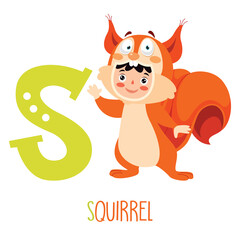 Character In Animal Costume Showing Alphabet Letter