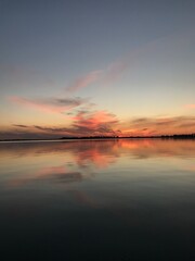 sunset over lake