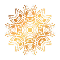 golden ethnic mandala decoration icon vector illustration design