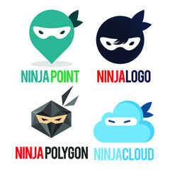 ninja logo icon symbol design template