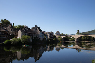 Naklejka premium Château du Gibanal on the Dorgdogne River near Argentat, France in the Department of Corrèze