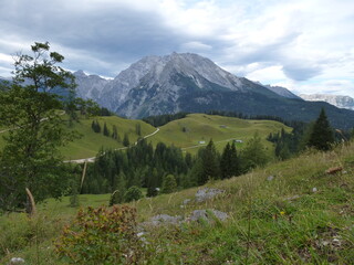 Fototapeta na wymiar Alpine trekking tour near Koenigssee in Bavaria
