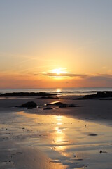 sunset at the beach, south uist, hebrides, scotland