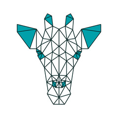 giraffe animal zoo head low poly geometric polygonal triangle logo icon symbol design template