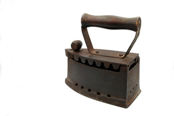 vintage iron on white background