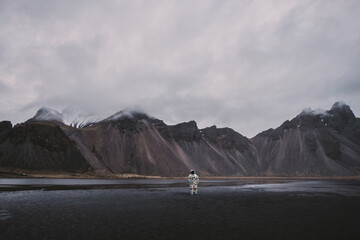 Wanderlust explorer discovering icelandic natural wonders