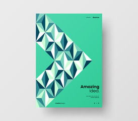 Fototapeta premium Brochure front page design layout. Vertical corporate identity A4 report cover. Modern abstract geometric vector business presentation illustration template.