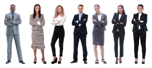 Fototapeta premium Collage of mixed age group of focused business professionals