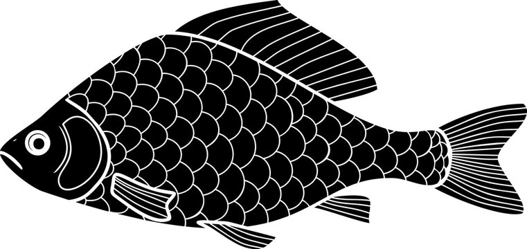 black fish with scales clip art preview