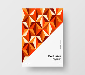 Fototapeta premium Brochure front page design layout. Vertical corporate identity A4 report cover. Modern abstract geometric vector business presentation illustration template.