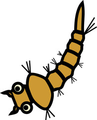 Larva of mosquito isolated on white background