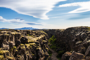 Fototapeta na wymiar Iceland Landscape blue sky 