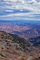 Provo Peak views from top mountain landscape scenes, by Provo, Slide Canyon, Slate Canyon and Rock Canyon, Wasatch Front Rocky Mountain Range, Utah. United States. 