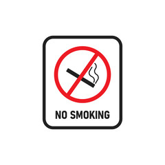 No smoke area symbol. Cigarette zone sign. Stop smoking notice in vector flat