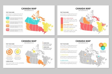 flat canada map infographic