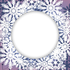 Christmas blue round frame with place for text