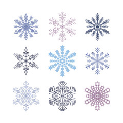 Snowflakes icon collection . Vector set .