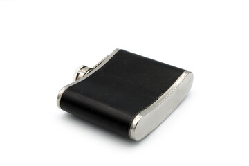 flask for alcohol on a white background