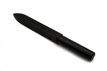 training rubber knife on white background