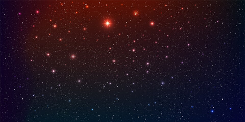 Beautiful galaxy background with nebula cosmos stardust and bright shining stars in universal. Vector illustration.