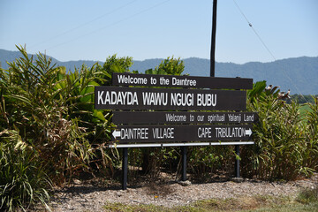 Australia- Directional Sign for the Daintree and Cape Tribulation
