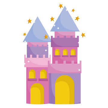 cute castle princess fantasy imagination cartoon icon © Stockgiu