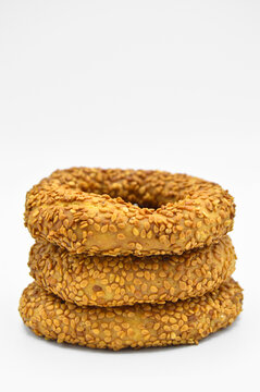 Sesame bagels baked in the days of oil lamps in Turkey, sesame kandil simidi