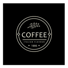 Premium Coffee logo design. Coffee shop logotype design vector illustration.