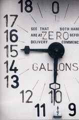 Old fashioned petrol pump gauge