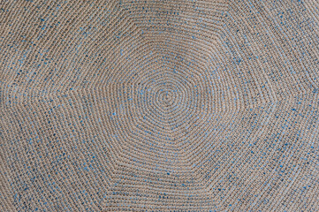pattern from round dark vintage rug top view