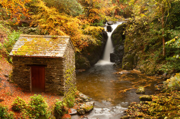 Waterfall at Rydal in Lake District