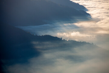 sea ​​of ​​clouds high mountains