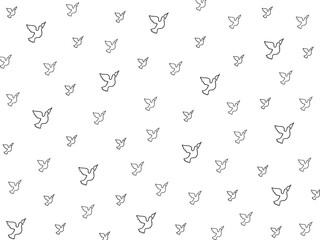 Naklejka premium The repetitive pattern of the outline pigeon, a type of bird that is identified with a message of love, peace and hope.